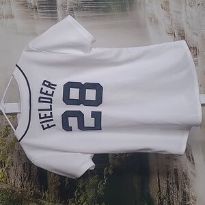 Majestic Genuine Detroit Tigers Prince Fielder 28 white jersey Size Large